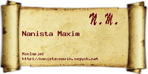 Nanista Maxim névjegykártya